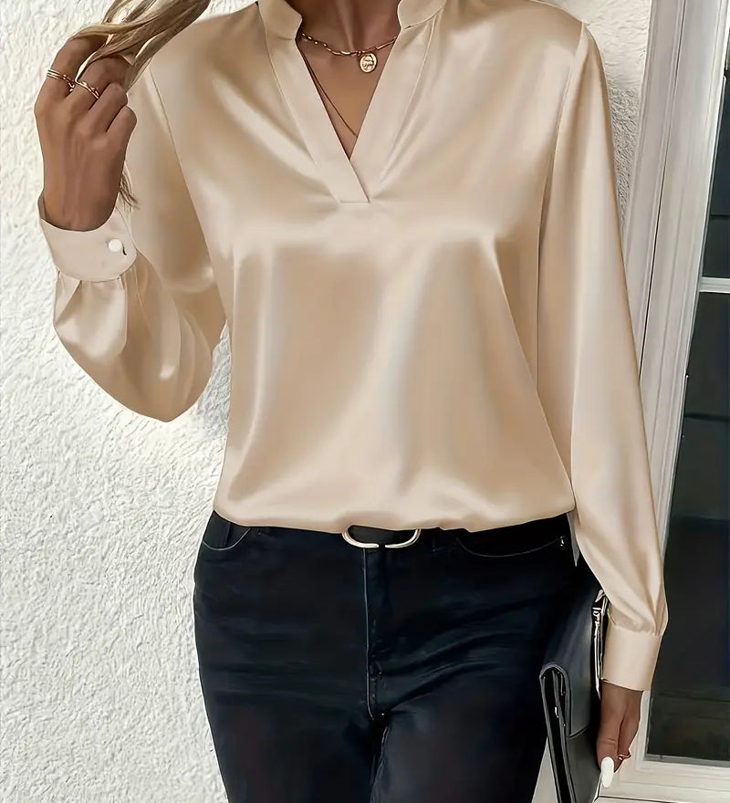 Claudine™ – Blouse satinée élégante intemporelle raffinée