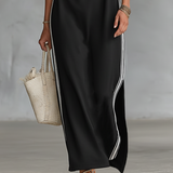 Mireille | Robe Maxi Sweat à Col Boutonné
