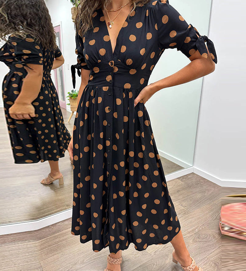Miley - Robe V-Cou à Pois
