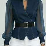 Séraphine™ — Blouse élégante cintrée avec ceinture raffinée