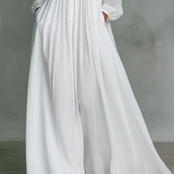 Patchwork | Robe Maxi en Lin à Col Montant