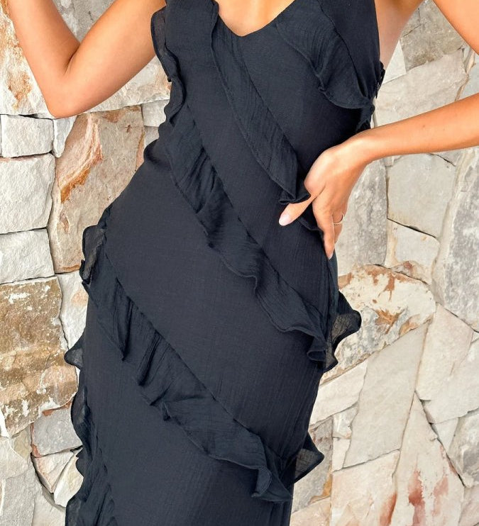 Robe Maxi | Volants Fluides