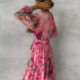 Flora | Robe Maxi Florale à Manches