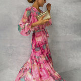 Flora | Robe Maxi Florale à Manches