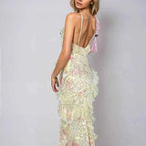 Amour | Robe Maxi en Mesh Froncée