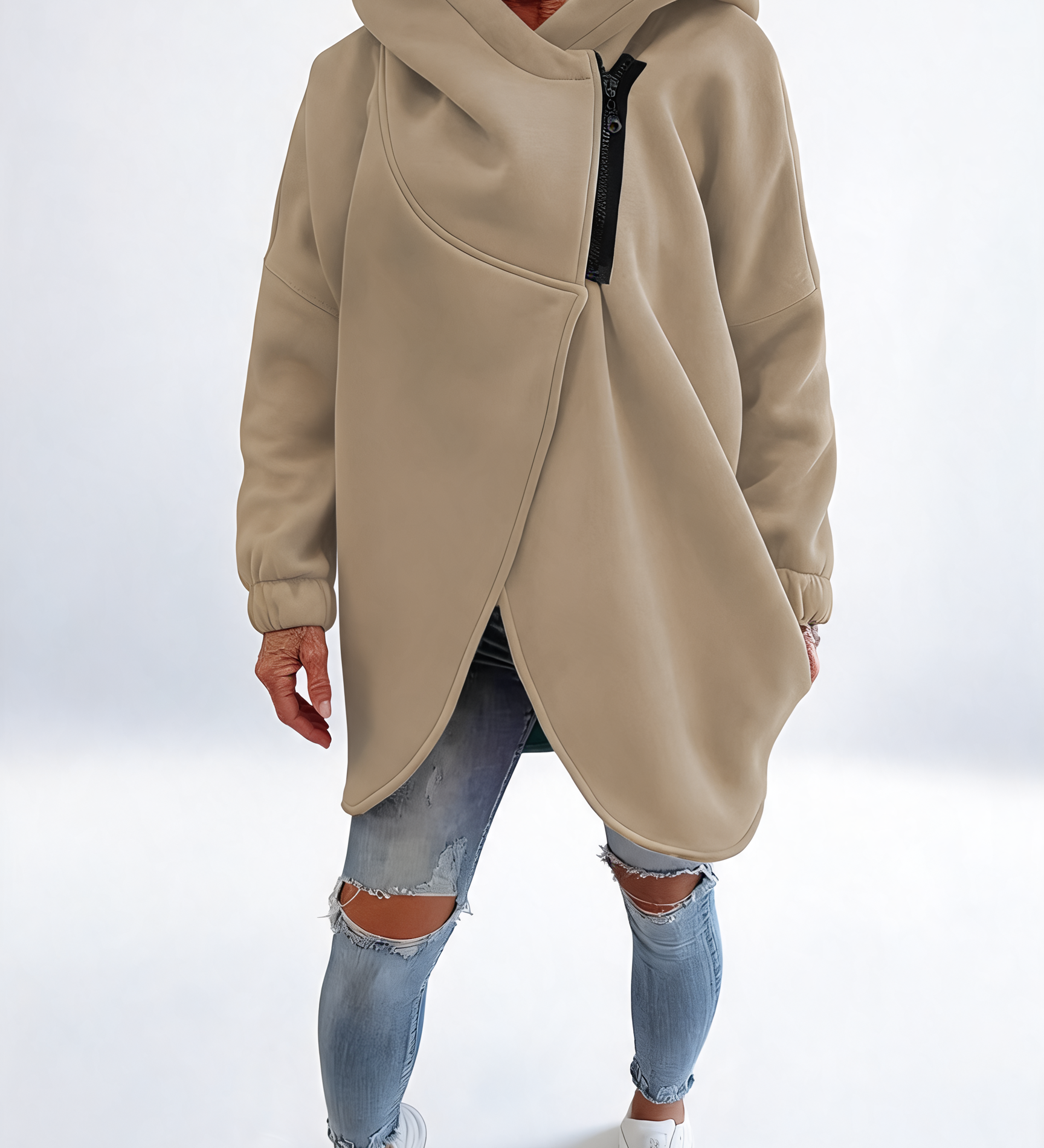 Doriane™ — Sweat zippé asymétrique douillet style urbain