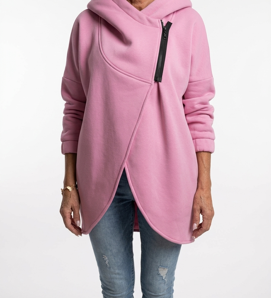 Doriane™ — Sweat zippé asymétrique douillet style urbain