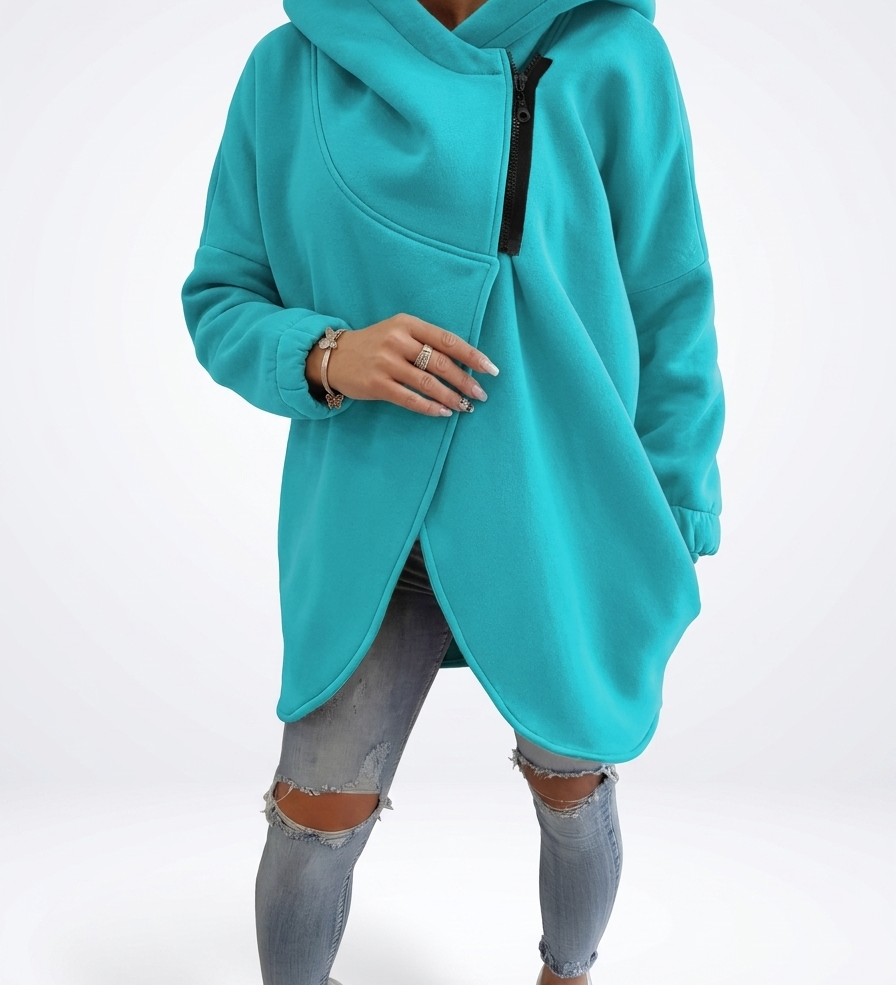 Doriane™ — Sweat zippé asymétrique douillet style urbain