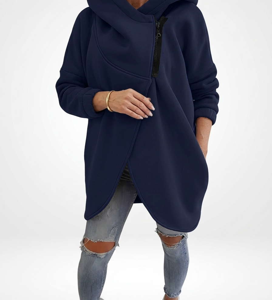 Doriane™ — Sweat zippé asymétrique douillet style urbain