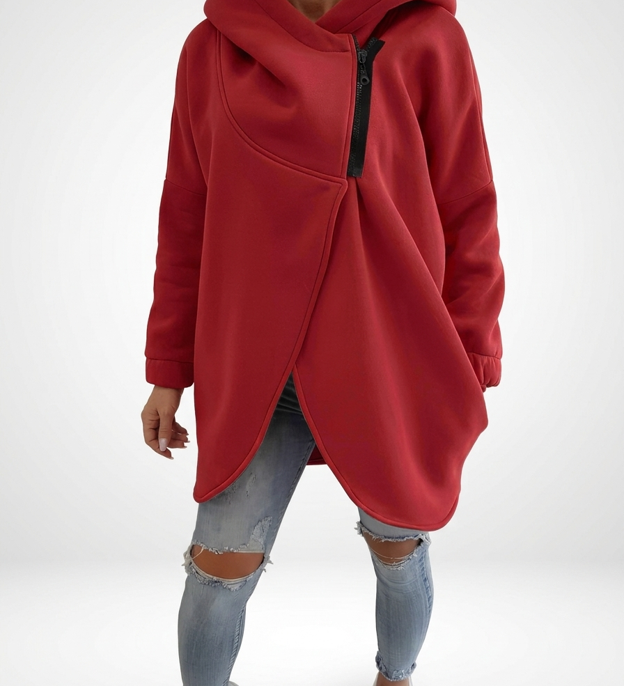 Doriane™ — Sweat zippé asymétrique douillet style urbain