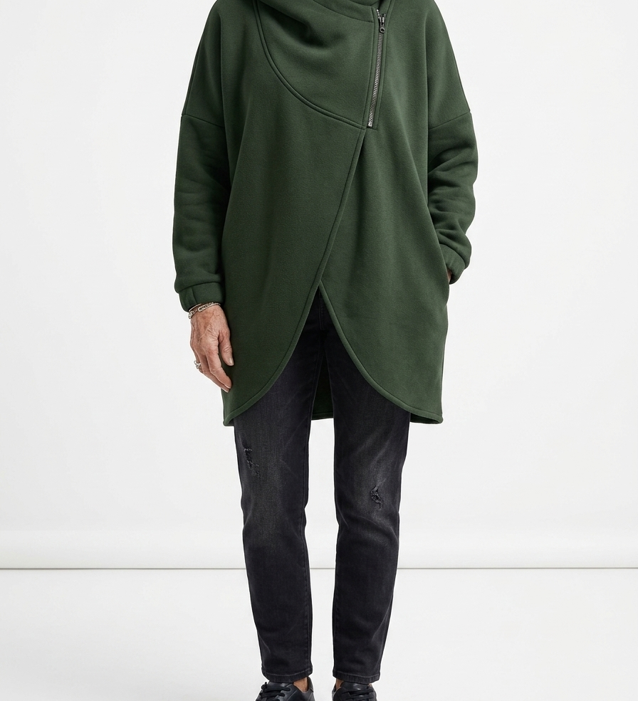 Doriane™ — Sweat zippé asymétrique douillet style urbain