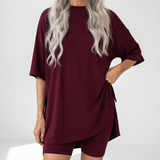 Louisette™ — Ensemble t-shirt oversize short confort décontracté