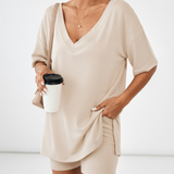 Louisette™ — Ensemble t-shirt oversize short confort décontracté