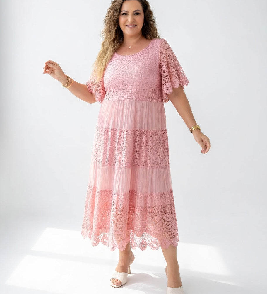Clarisse™ — Robe midi élégante à dentelle délicate