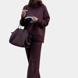Élodie™ | Ensemble lounge doux deux-pièces : pull avec pantalon assorti