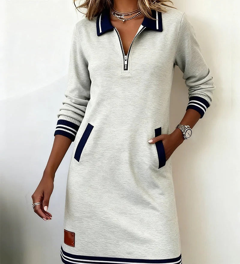 Halina - Élégante Robe Automnale