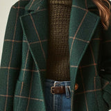 Catherine™ | Manteau rétro à carreaux à col revers