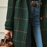 Catherine™ | Manteau rétro à carreaux à col revers