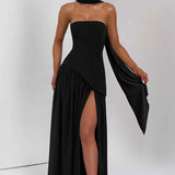 Robe Maxi | Fente et Détail Drapé