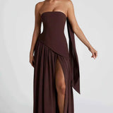 Robe Maxi | Fente et Détail Drapé