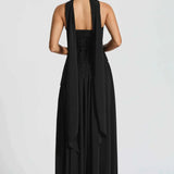 Robe Maxi | Fente et Détail Drapé
