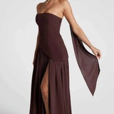 Robe Maxi | Fente et Détail Drapé