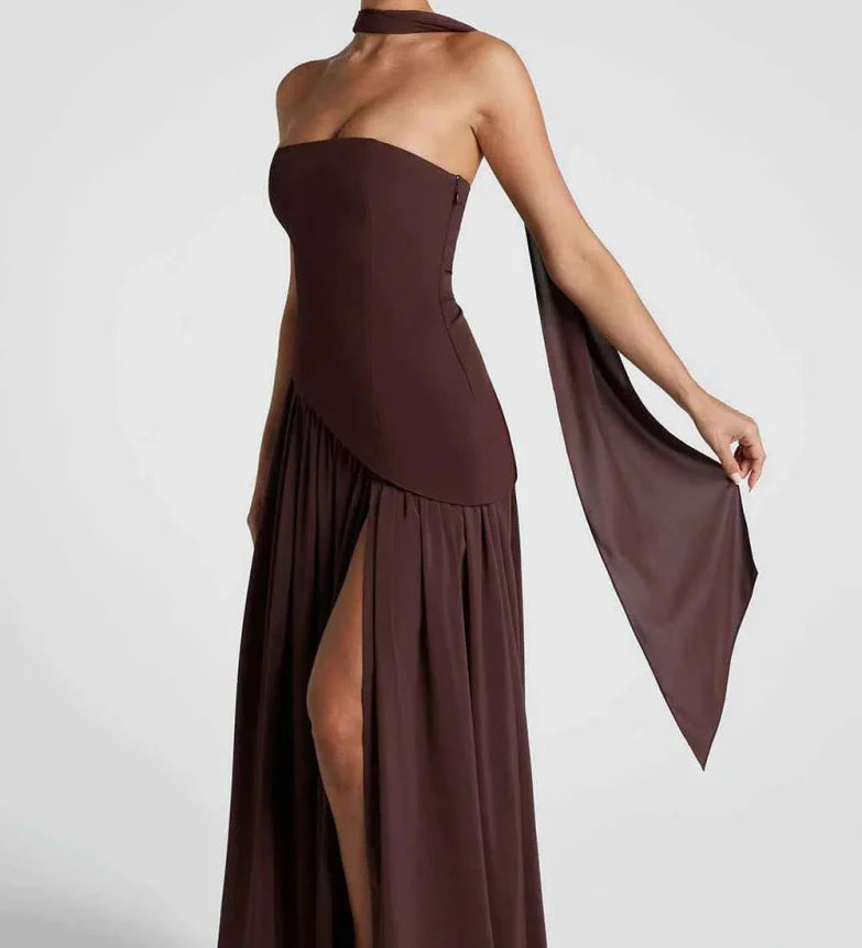 Robe Maxi | Fente et Détail Drapé