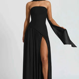 Robe Maxi | Fente et Détail Drapé