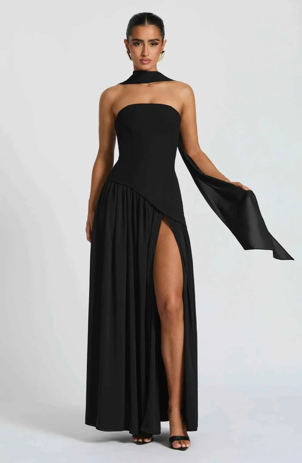 Robe Maxi | Fente et Détail Drapé