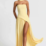 Robe Maxi | Fente et Détail Drapé