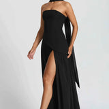 Robe Maxi | Fente et Détail Drapé