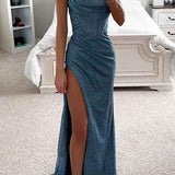 Melina | Robe de Soirée Scintillante avec Corsage et Fente