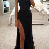 Melina | Robe de Soirée Scintillante avec Corsage et Fente