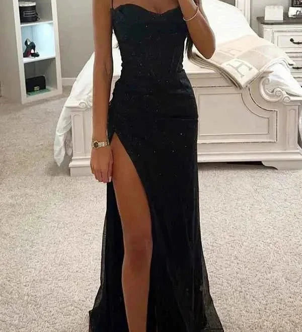 Melina | Robe de Soirée Scintillante avec Corsage et Fente