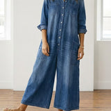 Diana™ | Combinaison en denim vintage à boutons