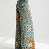 Florivane™ — Pantalon large floral rétro élégant