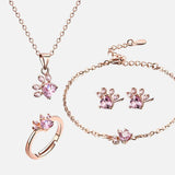 Arbour – Parure de bijoux 4 pièces avec patte et cœur en zirconia