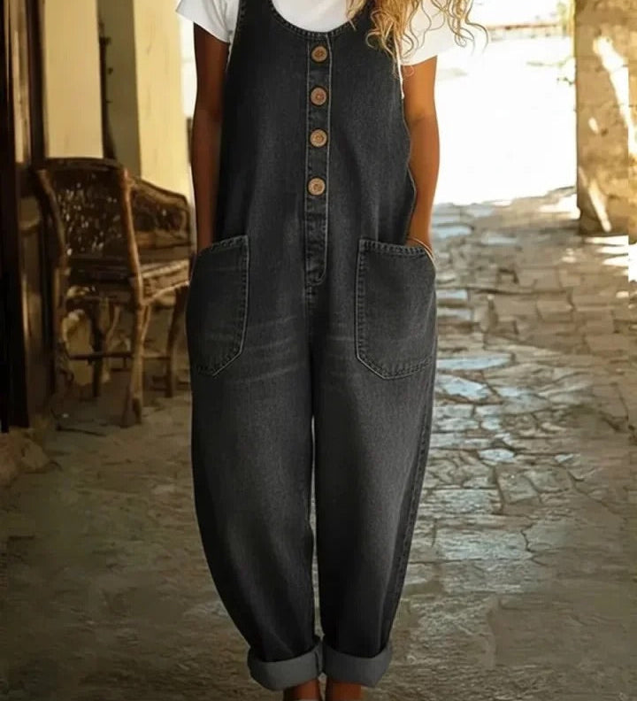 Ruth™ | Salopette en denim coton lavé vintage
