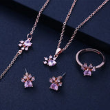 Arbour – Parure de bijoux 4 pièces avec patte et cœur en zirconia
