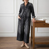Diana™ | Combinaison en denim vintage à boutons