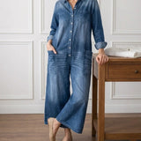 Diana™ | Combinaison en denim vintage à boutons